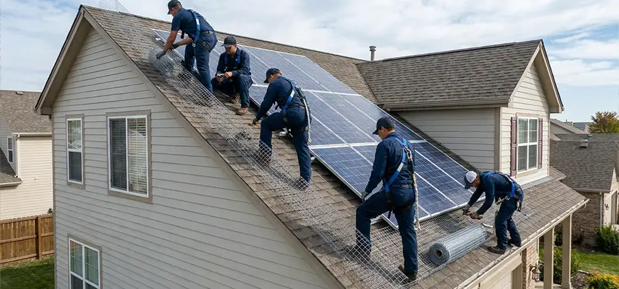 Pigeon Wire for Solar Panels in Arlington